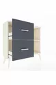 Commode Arges à une étagère et 2 tiroirs, en pierre de lune/Métal anthracite