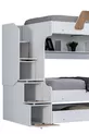 Lits superposés, Lit superposé pour enfants Inci avec lit gigogne en noyer, lot de 3 matelas confort