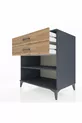 Commode Kronos à une étagère et deux tiroirs Anthracite-Pin
