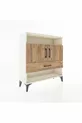 Commode Arges 3 étagères 1 tiroir 2 portes Pierre de lune-Épicéa