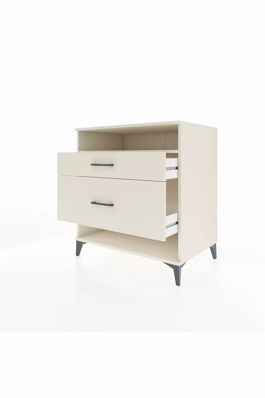 Commode Kronos à une étagère et 2 tiroirs Pierre de lune-Pierre de lune