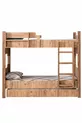 Lits superposés en profil MDF, lits superposés modulables Avrasya, lits superposés avec échelons en noyer