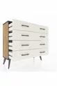 Commode Arges 8 tiroirs Pin-Anthracite/Gris pierre
