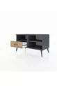 Commode Hyperion 2 étagères avec un tiroir Anthracite-Anthracite/Merisiers