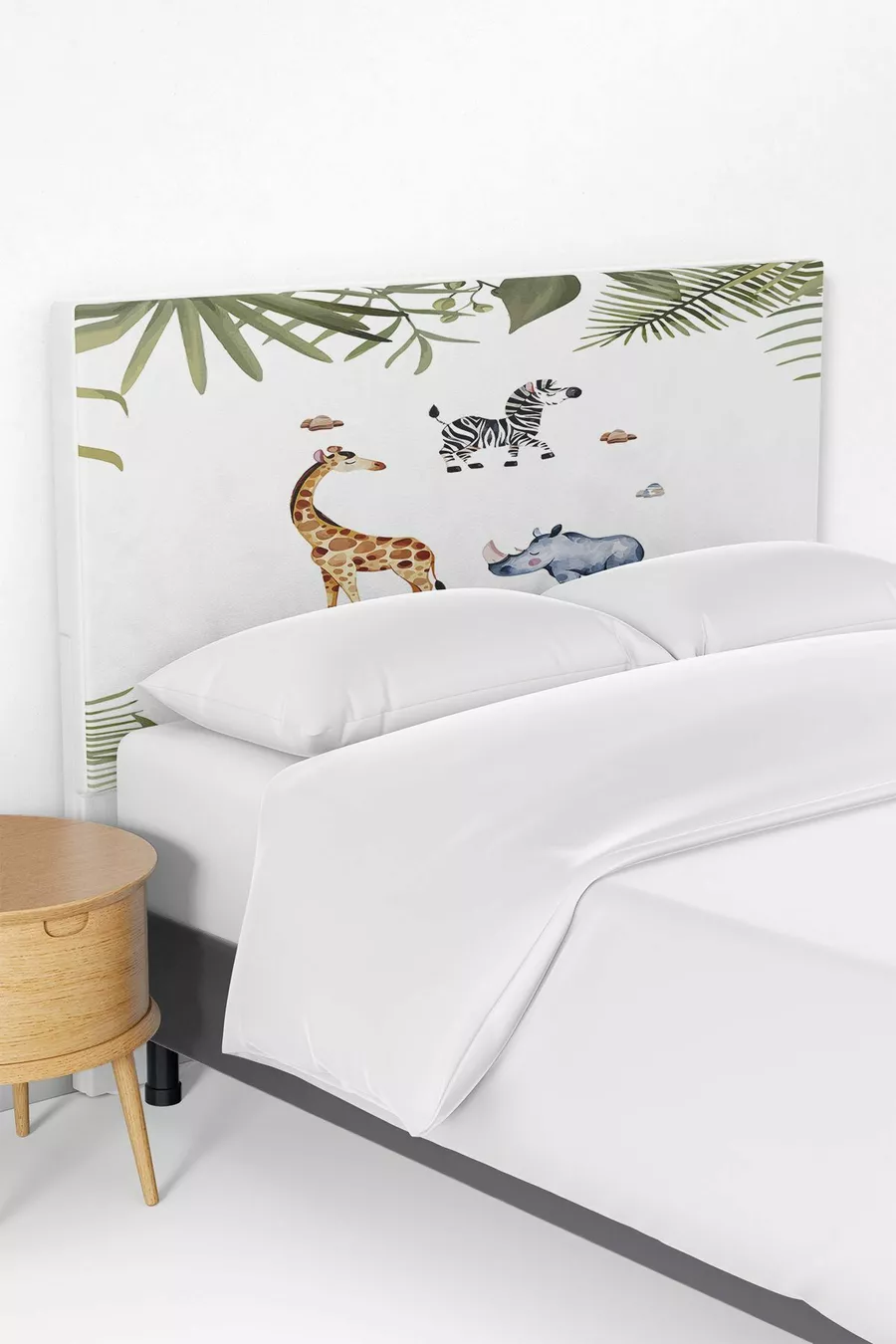 Housse de tête de lit pour lit enfant avec motif animaux safari