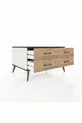 Commode Kronos 4 étagères Pierre de Lune-Anthracite/Pin