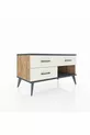 Commode Hyperion 3 tiroirs Pin-Anthracite/Gris pierre