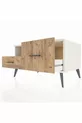 Commode Kronos avec une étagère et 2 tiroirs, Pierre de Lune - Pin