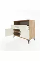 Commode Hyperion avec 2 étagères, 1 tiroir et 2 portes, pin-pierre d'onyx