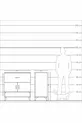 Commode Kronos avec 2 étagères, 1 tiroir et 2 portes, Pierre de Lune-Sapin