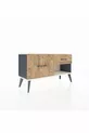 Commode Arges 2 tiroirs Anthracite-Gris pierre / Pin