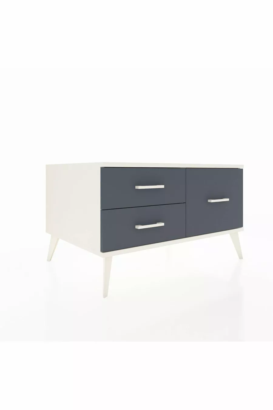 Commode Kronos 3 étagères Pierre de lune / Anthracite