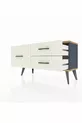 Commode Arges 3 tiroirs Anthracite-Sapin/Pierre de Lune