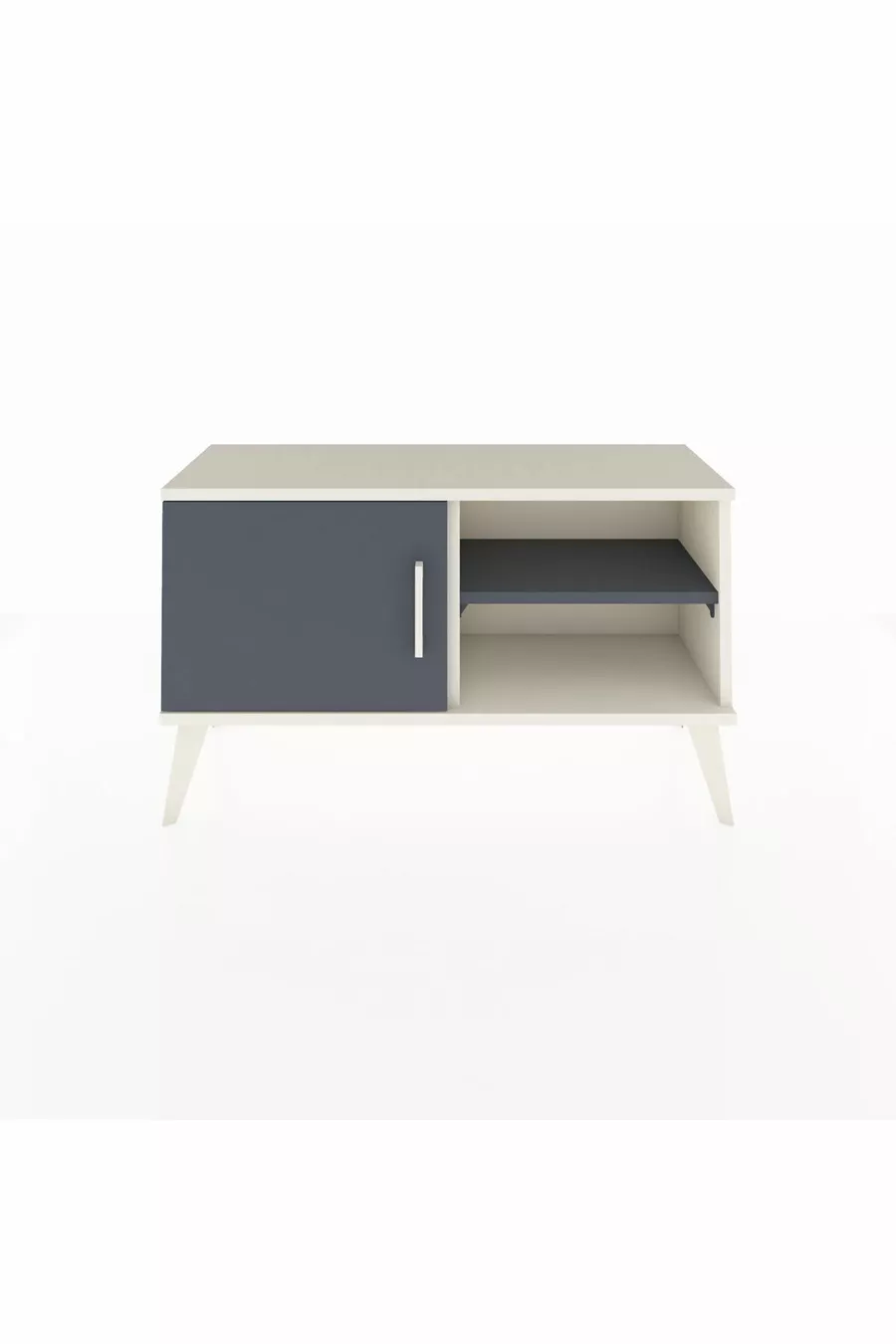 Commode Arges 2 étagères avec 1 porte Pierre de lune-Anthracite
