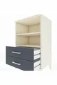 Commode Hyperion 2 étagères 2 tiroirs Aigue-marine-Anthracite