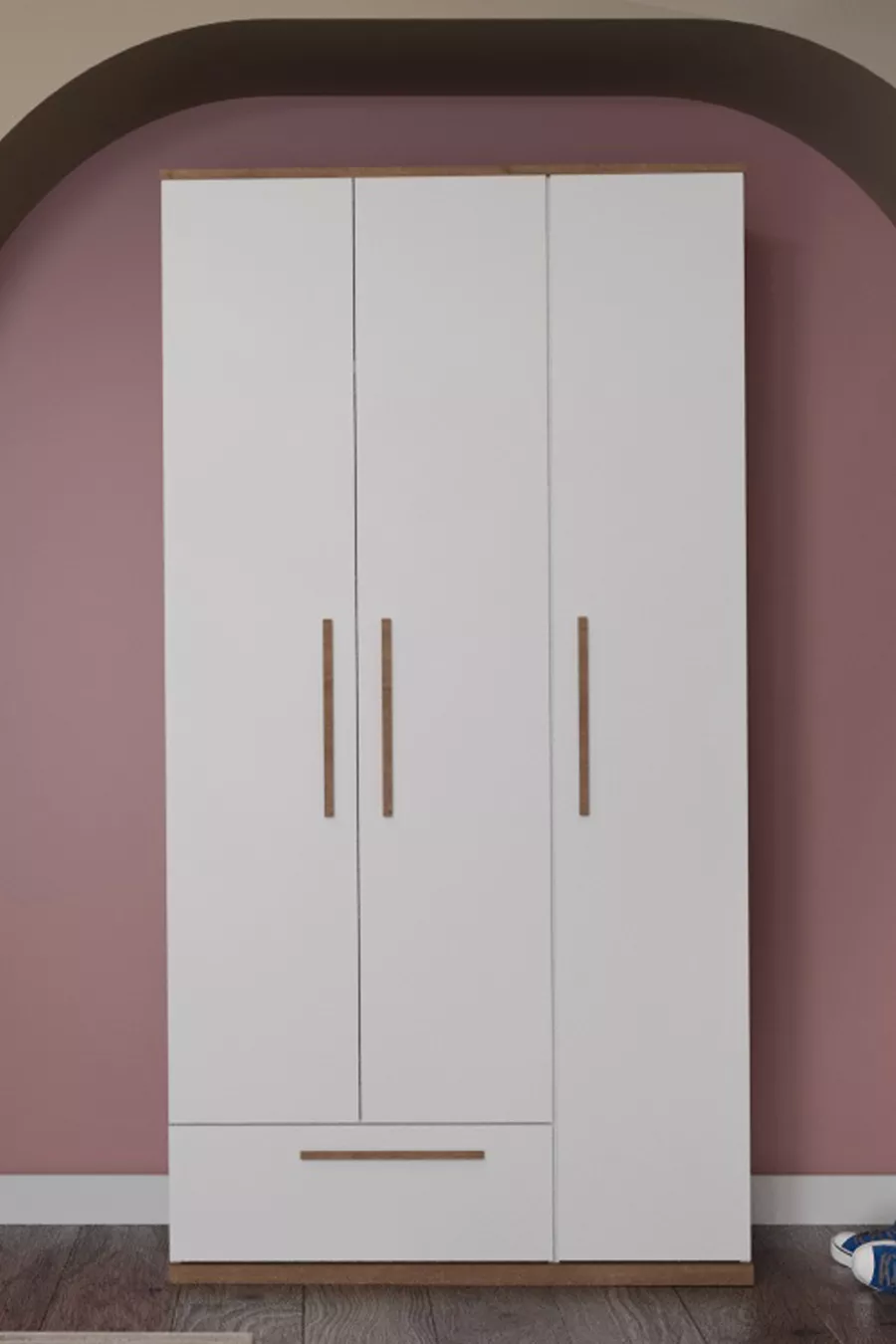 Ensemble Chambre d'Enfant Lit Coffre Tête de Lit & Armoire & Bureau & Commode - Blanc