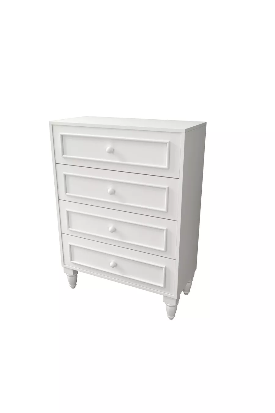 Romantic 4 tiroirs, avant-garde, commode blanche (MDF)