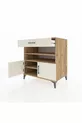 Commode Kronos 3 étagères, 1 tiroir, 2 portes, pin-pierre de Lune