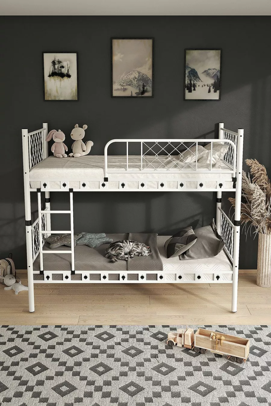 Chambre d'enfant Metis Lit superposé et cadre de lit en métal