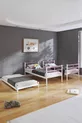 Lit superposé Koza avec tiroir pour 3 personnes, compatible avec matelas, métal rose clair