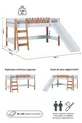Ensemble Montessori pour Chambre d'Enfant My House avec Lit Superposé à Toboggan et Maison de Jeu Bleue