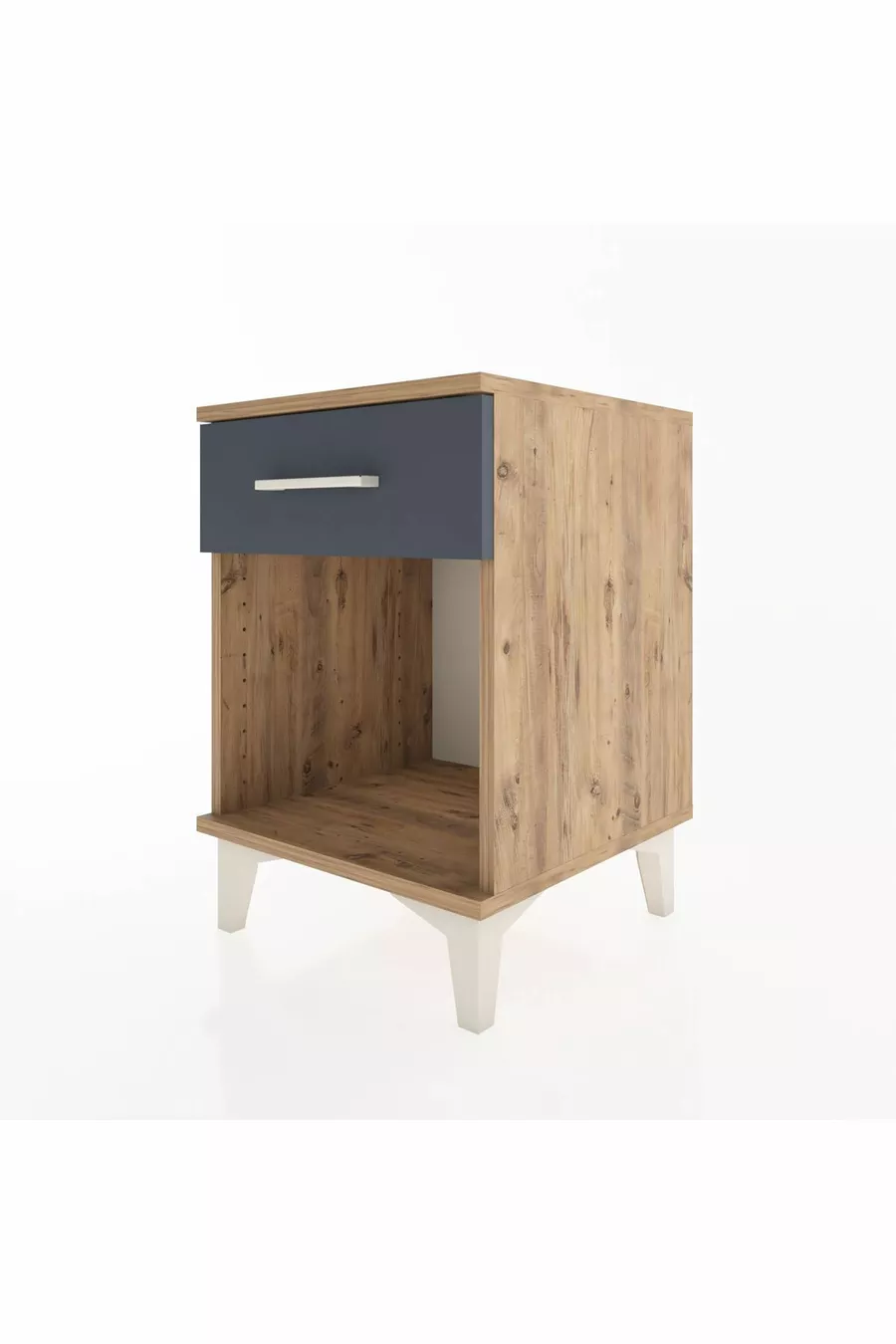 Commode Hyperion à un tiroir Pin-Anthracite