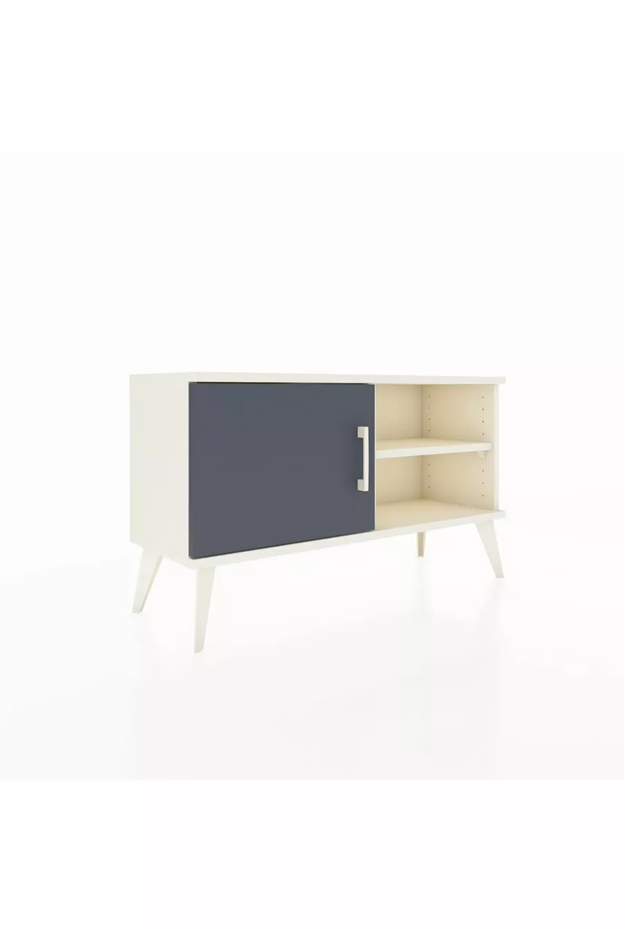 Commode Arges avec 2 étagères et une porte Pierre de lune-Anthracite/Pierre de lune