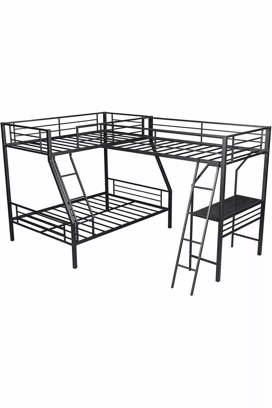 Lit mezzanine avec bureau pour trois personnes au design moderne