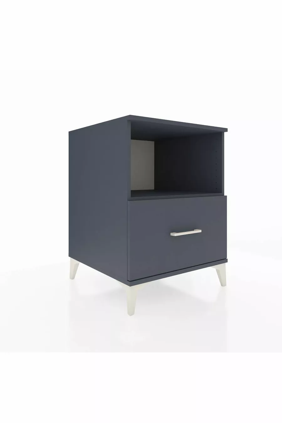 Chevet Kronos à une étagère et un tiroir Anthracite-Anthracite
