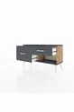 Commode Arges 2 tiroirs Pin-Anthracite