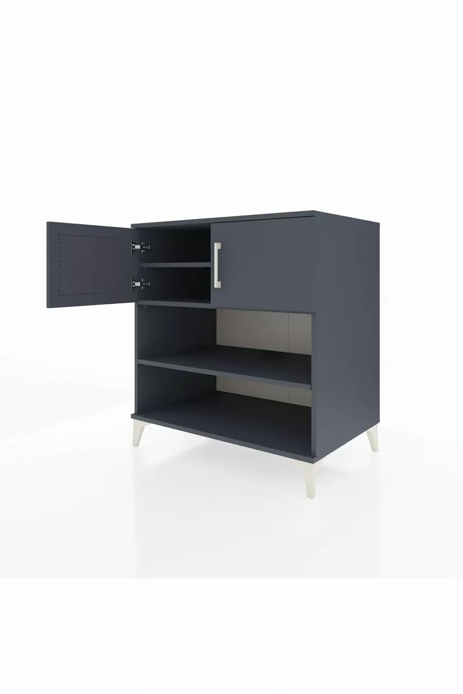 Commode Kronos 3 étagères 2 portes Anthracite-Anthracite