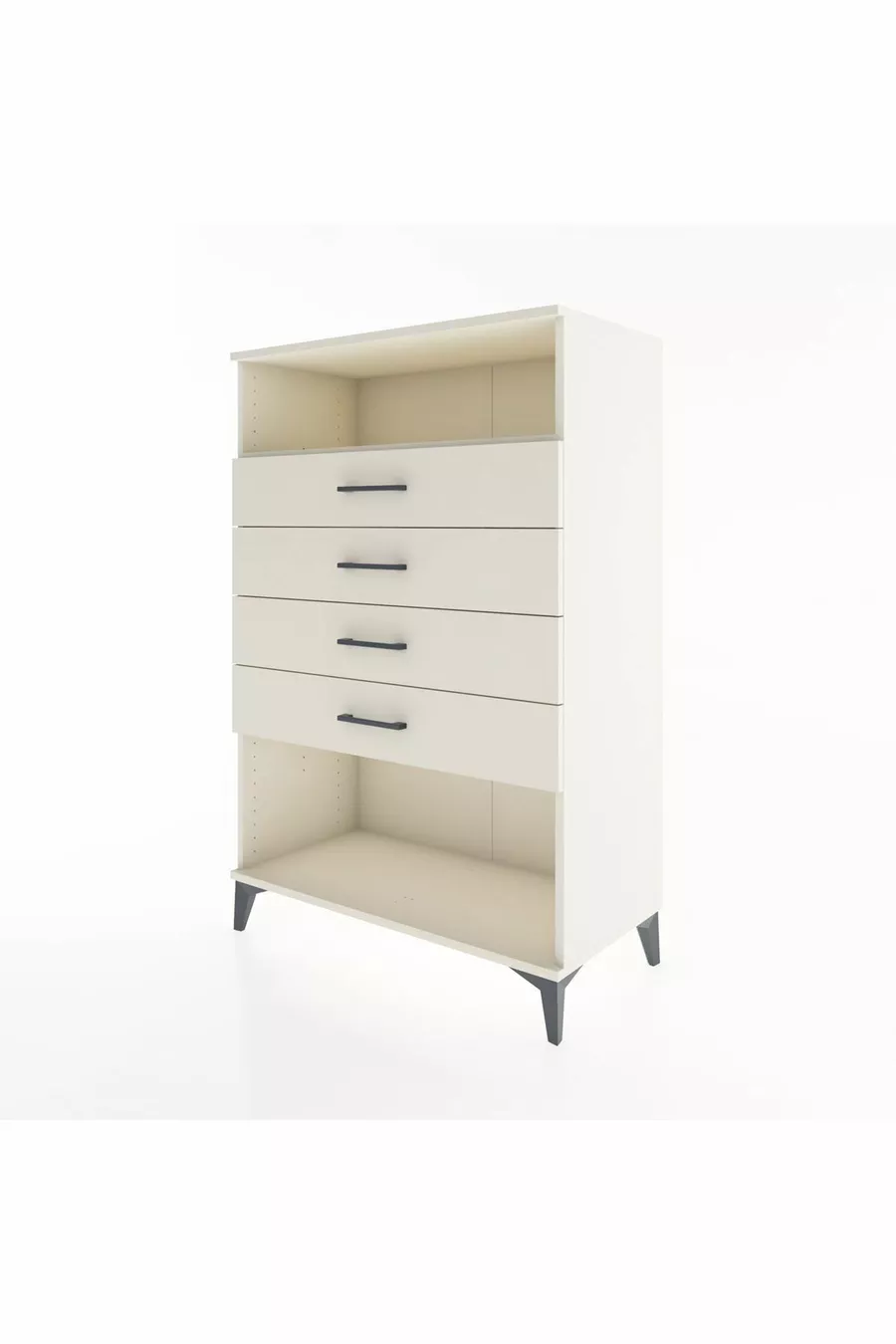 Armoire Hyperion à une étagère et quatre tiroirs, couleur Pierre de Lune