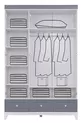 Chambre d'enfant Montessori - Armoire 3 portes City Montessori, Lit superposé avec tiroir - Gris