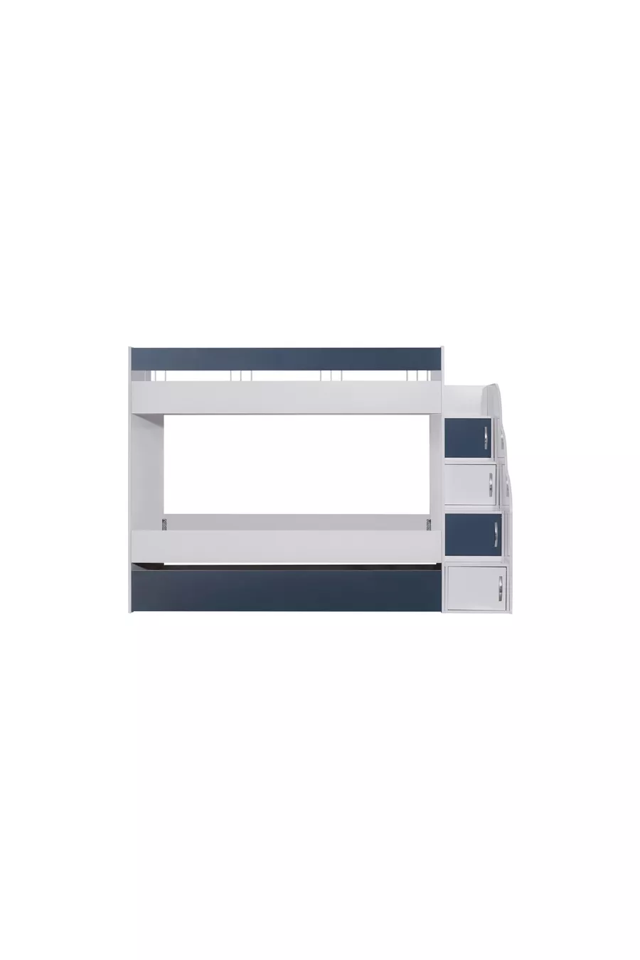 LIT SUPERPOSÉ, LIT SUPERPOSÉ BLANC ET BLEU AVEC PETIT MOTIF