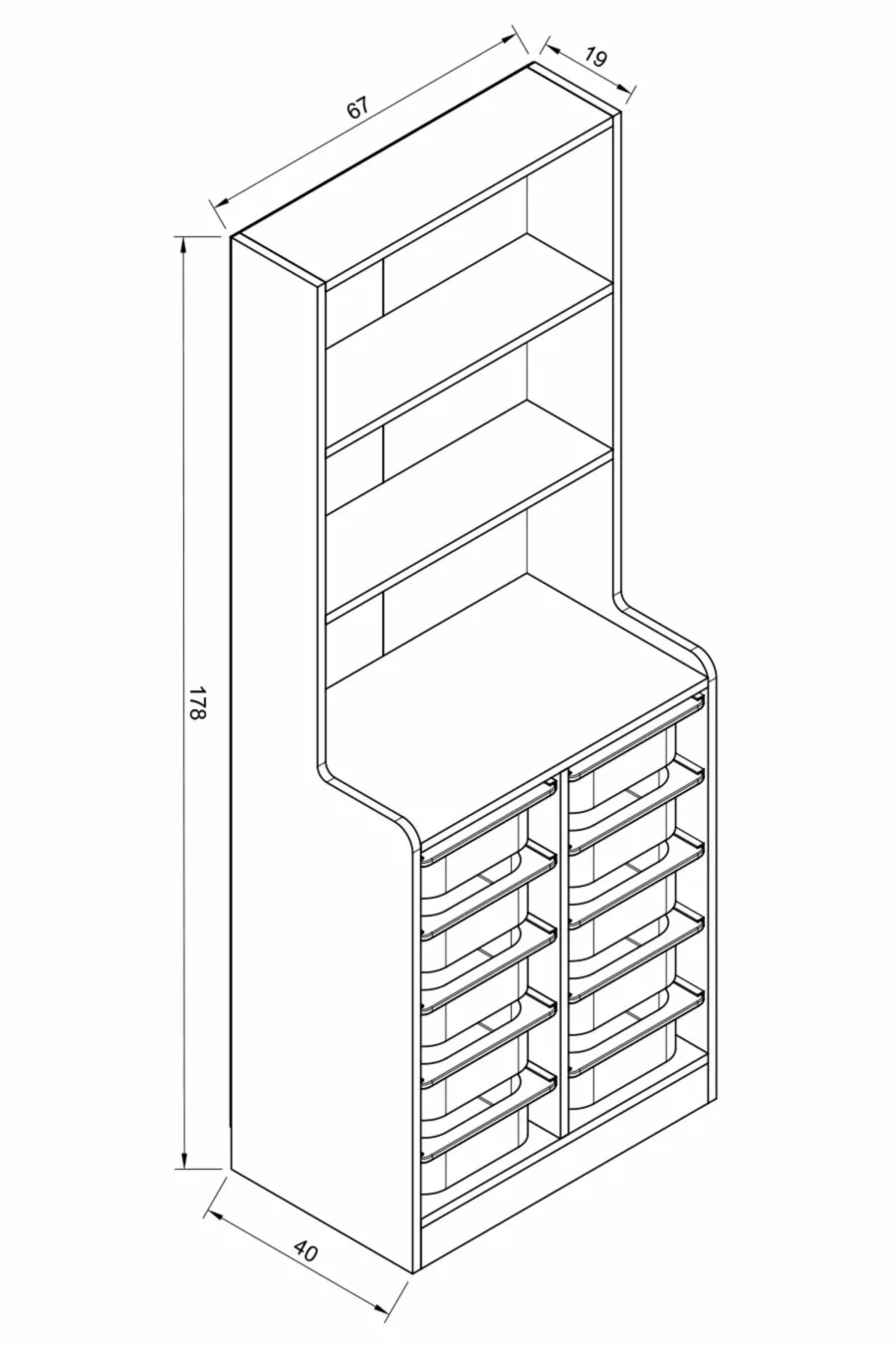 Armoire à Jouets Polyvalente Lisano Panier Multicolore