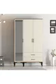 Armoire à trois portes Kumsal Rt - Crème