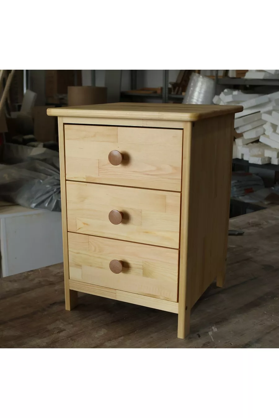 Chevet Nord Essence Collection en bois avec 3 tiroirs en pin massif de première qualité