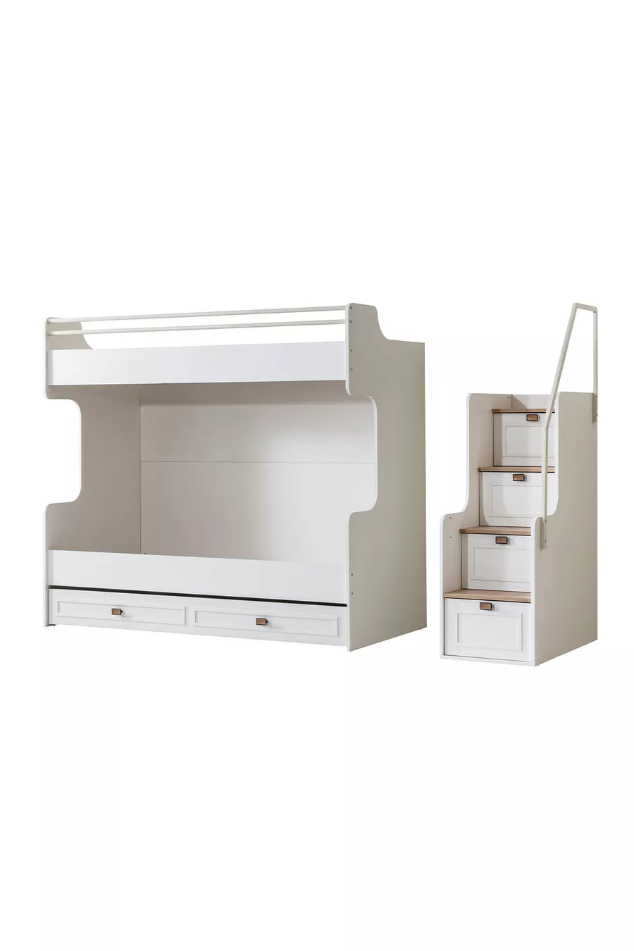Lit superposé, Lit superposé avec tiroirs Zenit Plus, Armoire à 3 portes, 2 matelas confort