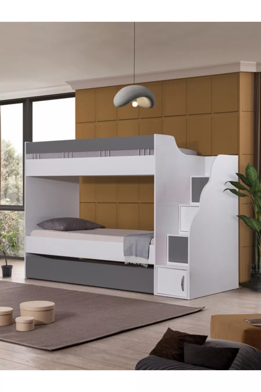 LIT SUPERPOSÉ PRESTIGE, LIT SUPERPOSÉ AVEC ÉTAGE - ANTHRACITE