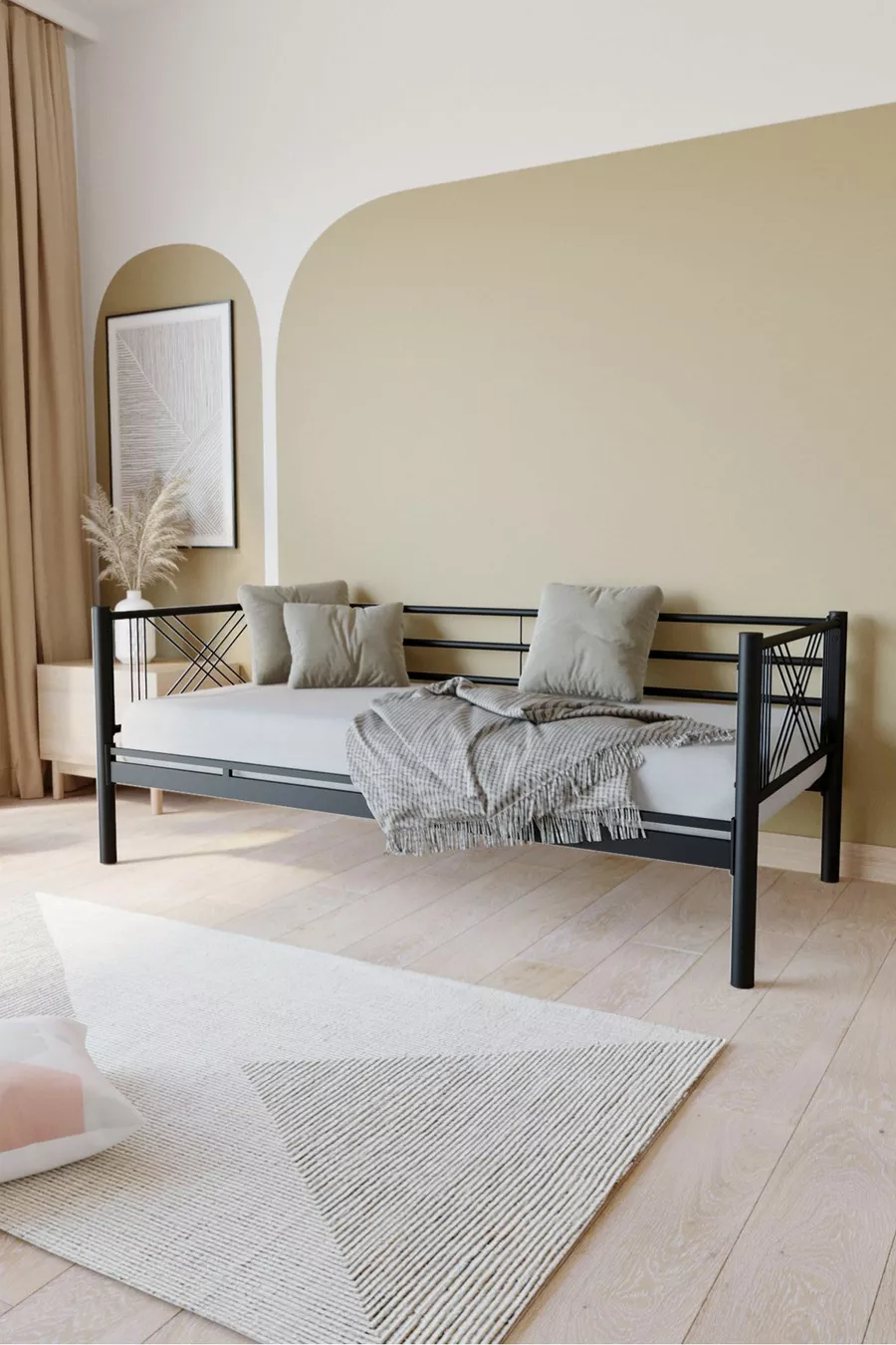 Lits superposés en métal premium Mix Compatible avec matelas Lit superposé noir amovible