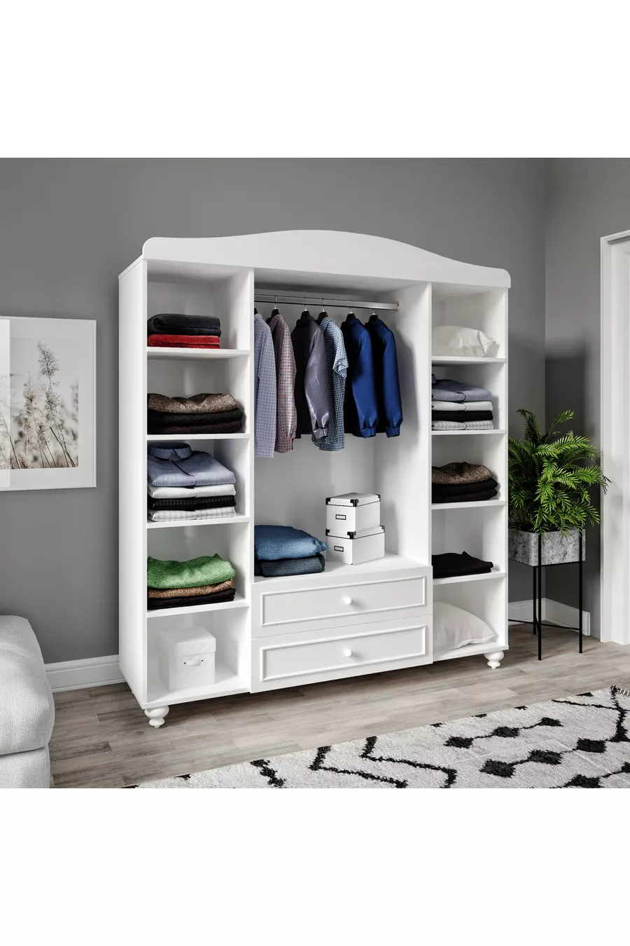 Armoire/penderie Sandy 4 portes (% MDF)