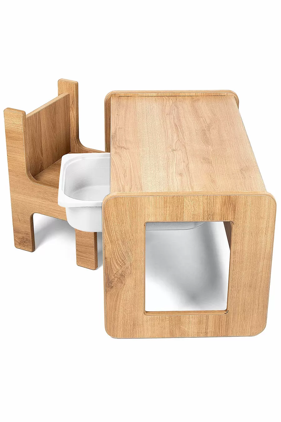 Table de jeu, d'activités et d'animation pour enfants, Noyer-Blanc, MDF de première qualité