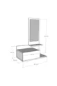 Console murale avec miroir et tiroirs Rozella, érable clair & anthracite - Rozella