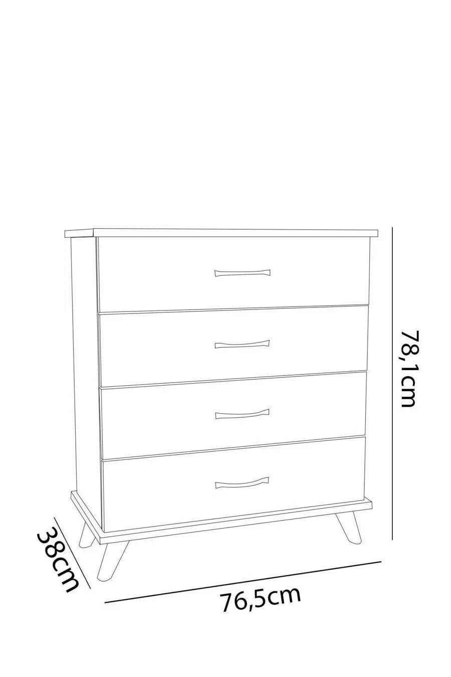 Commode blanche Artemis à 4 tiroirs
