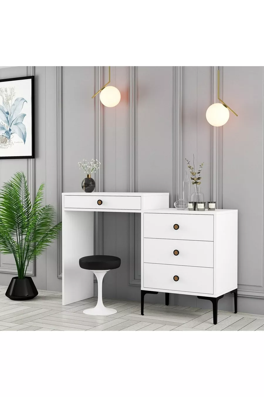 Commode de Maquillage Variant Lisbonne - Blanc