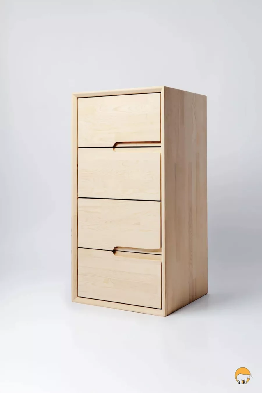 "Natura" Commode en Bois Massif à 4 Tiroirs