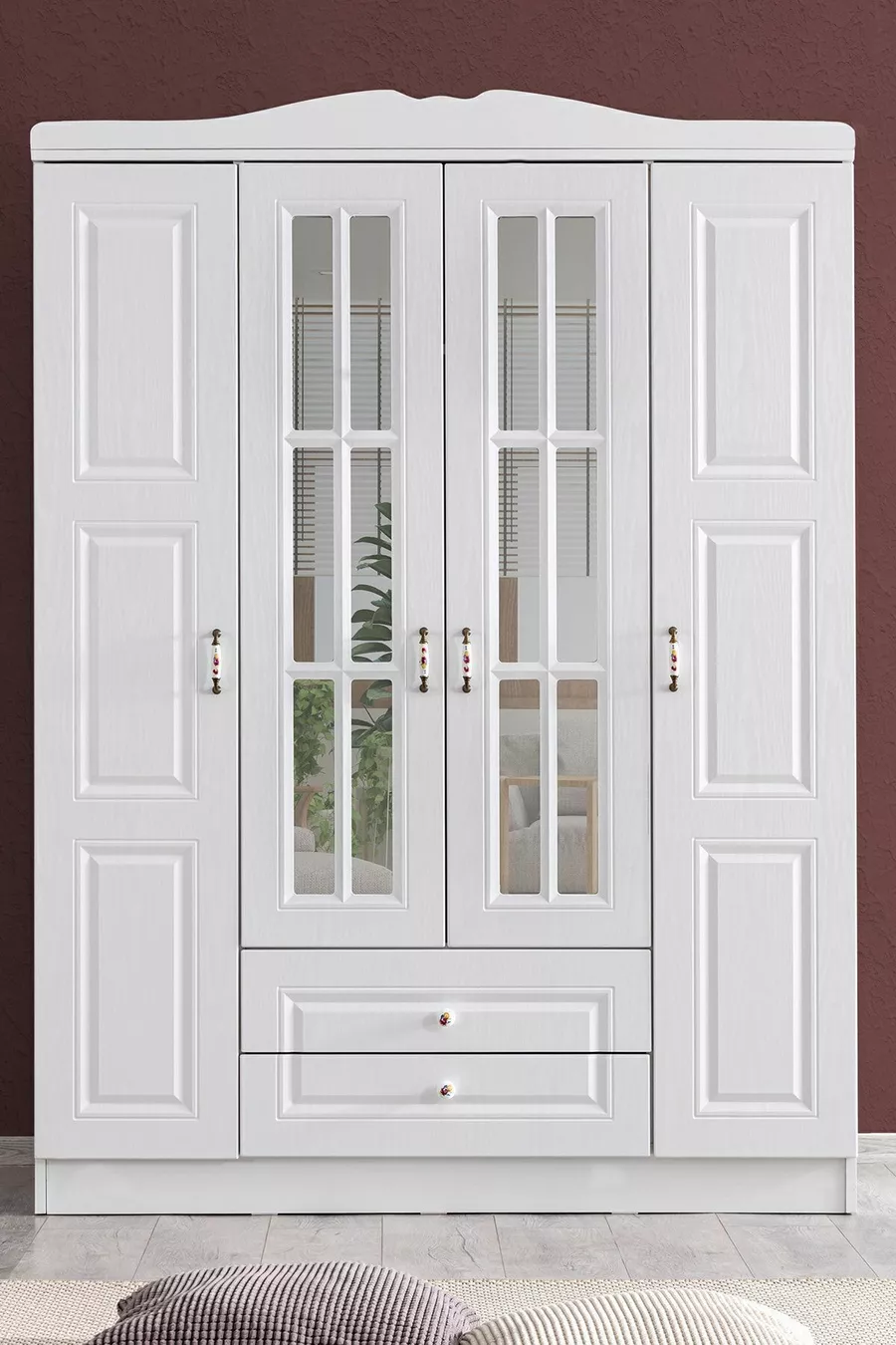 Armoire, armoire à 4 portes avec surface avant en MDF Country West