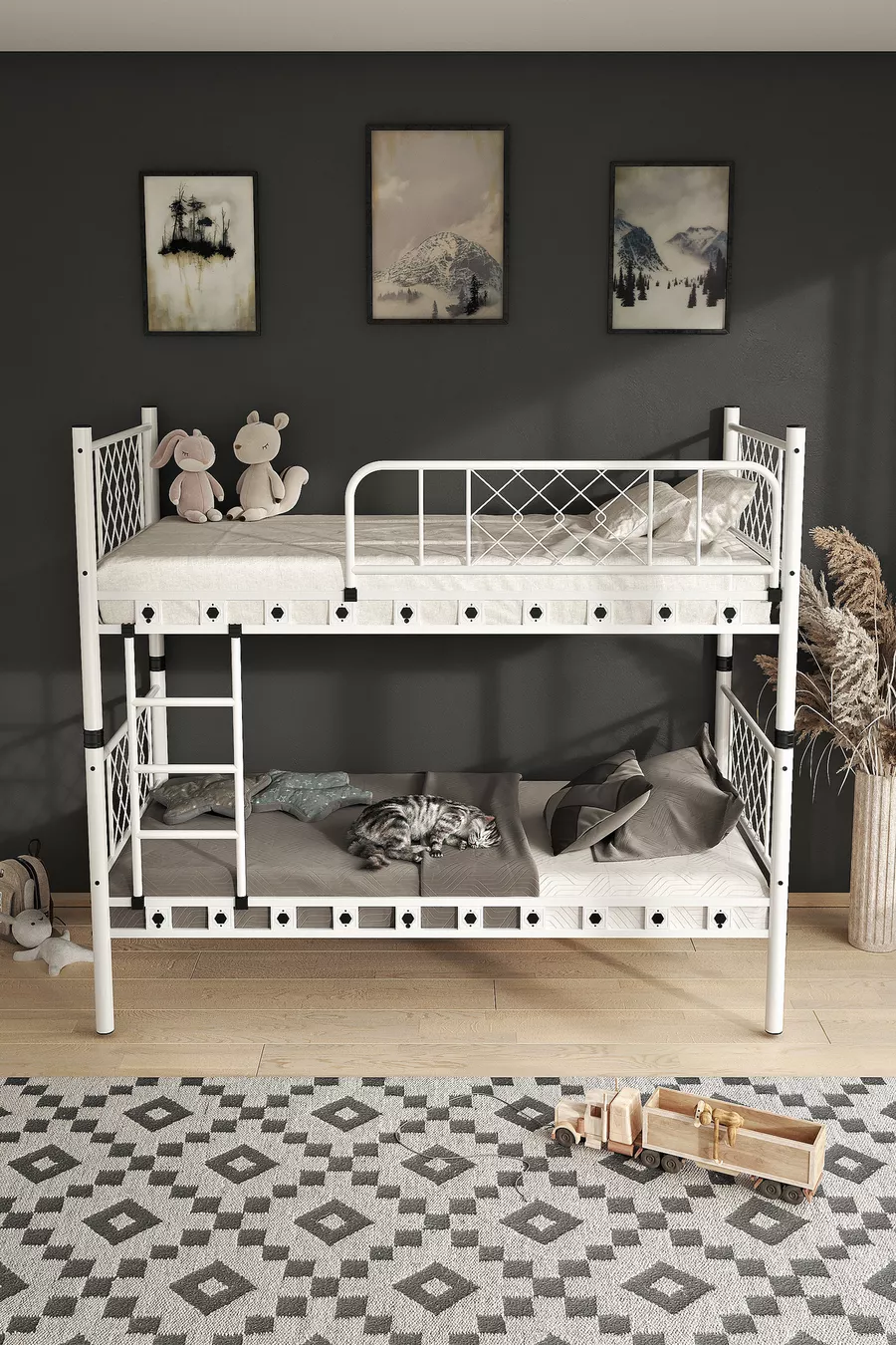 Chambre d'enfant Metis Lit superposé et cadre de lit en métal