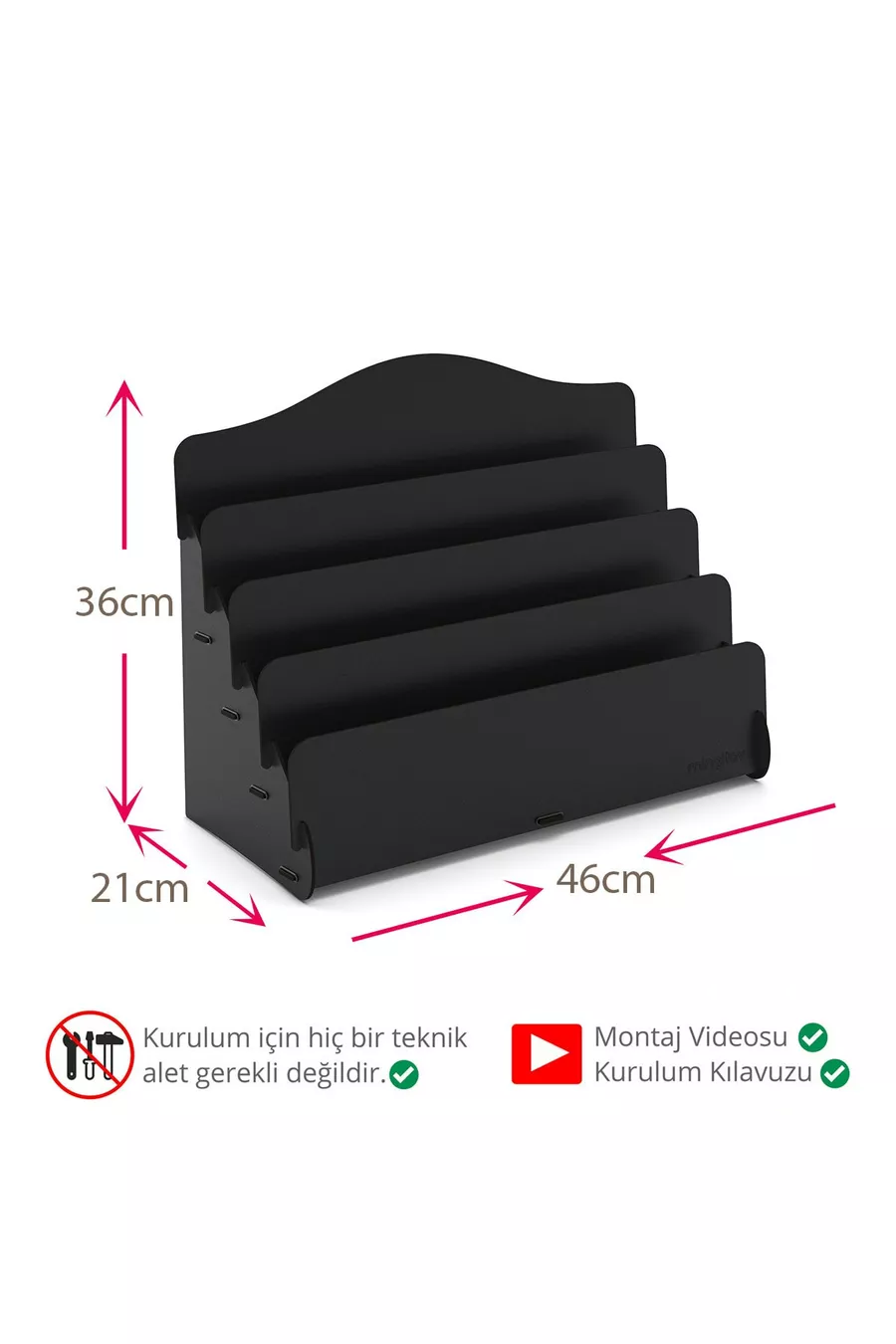 Mini Bibliothèque Montessori Lucky pour Enfants à 4 Étages en Bois, Bibliothèque pour Chambre d'Enfants, Mini Bibliothèque de Bureau