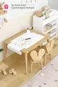 Table d'activités en bois résistante à l'eau avec 2 chaises en bois